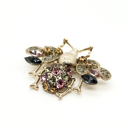 Vintage Bee Brooch Copper Zircon Retro Pendant Dual-Purpose Accessory