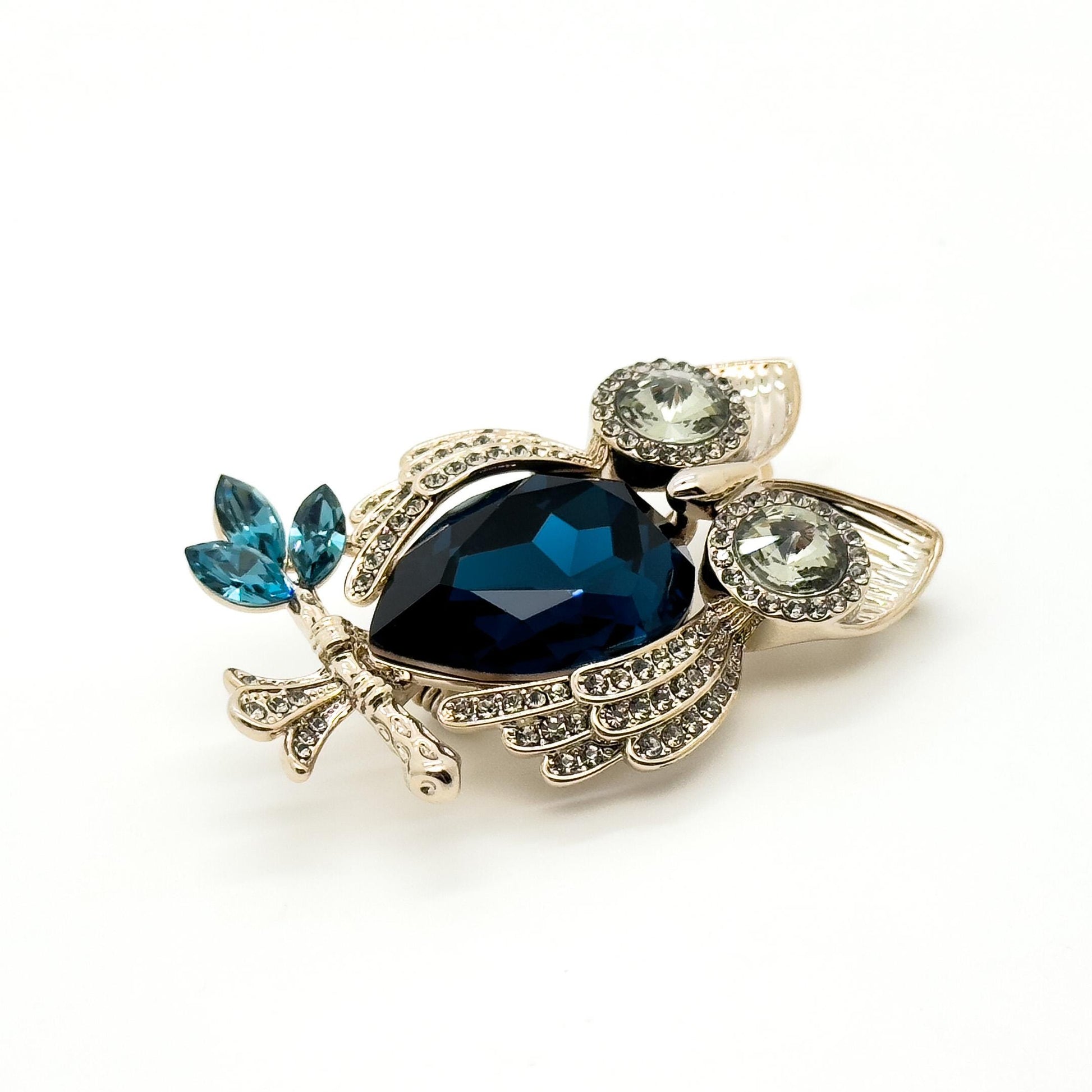 Vintage Crystal Owl Brooch Palace Style Dual-Purpose Pendant Brooch