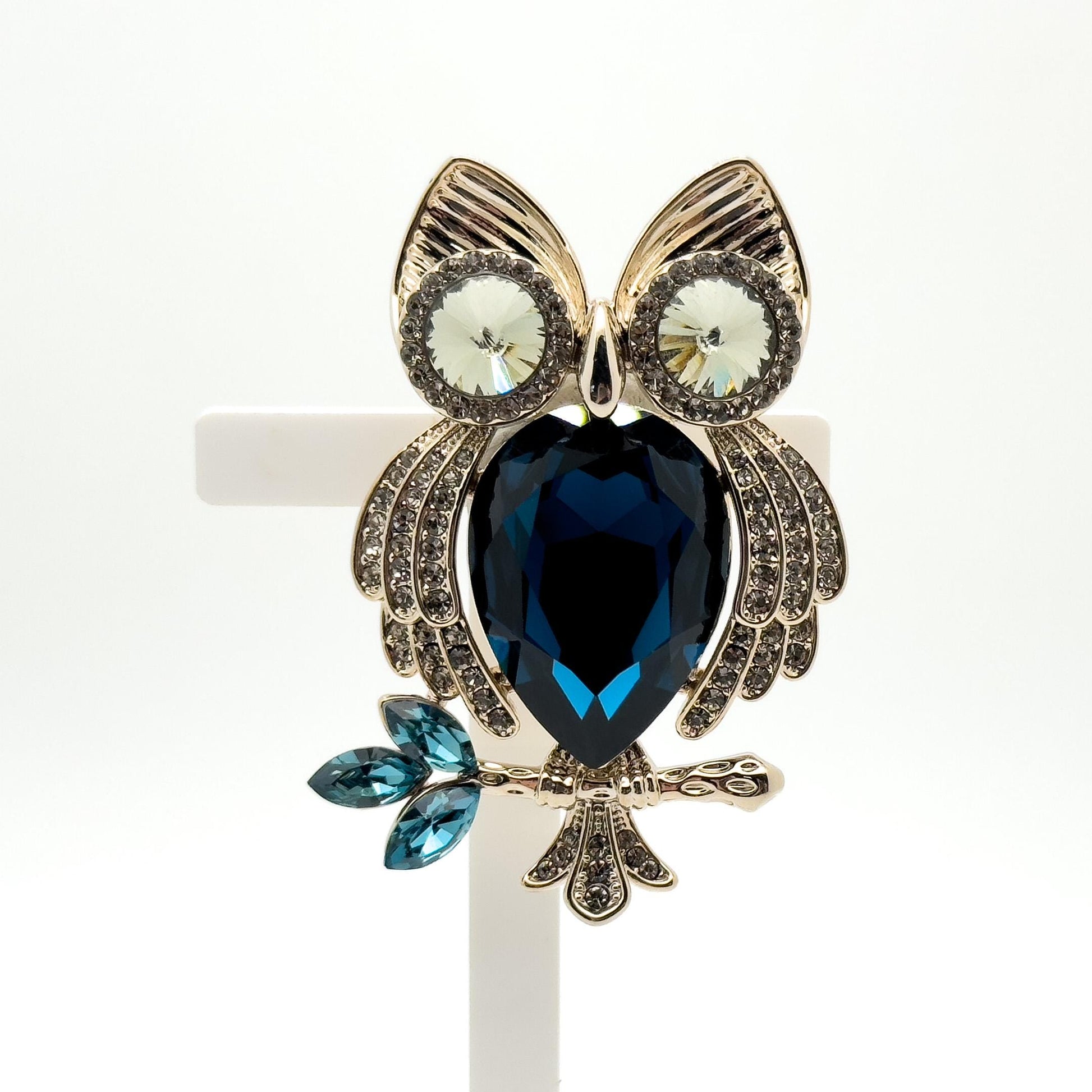 Vintage Crystal Owl Brooch Palace Style Dual-Purpose Pendant Brooch