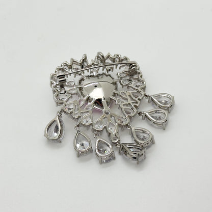 Luxury Exquisite Heart Brooch Pendant Sparkling Austrian Crystal Statement