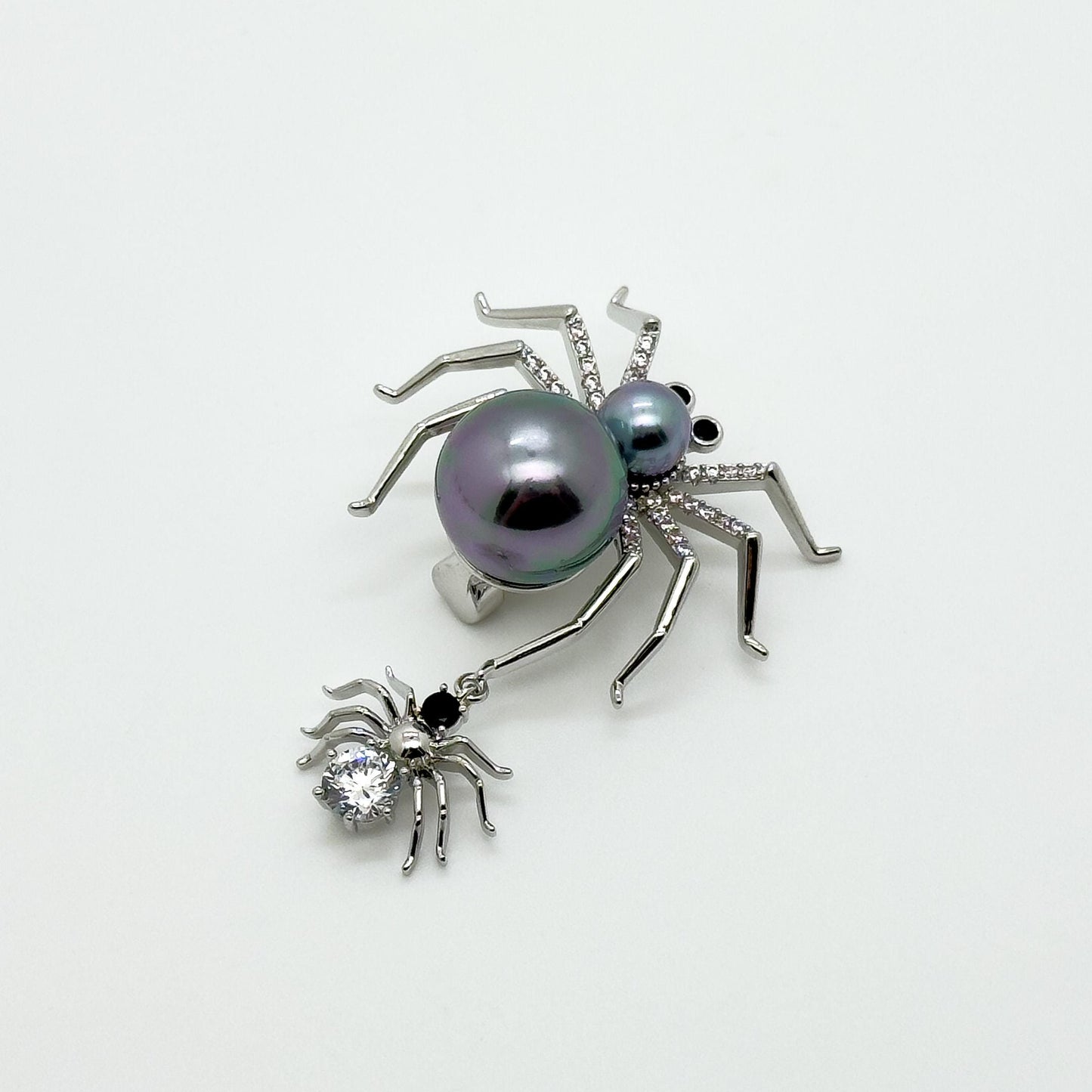 Personalised Crystal Spider Brooch Copper Suit Pin Gift Box