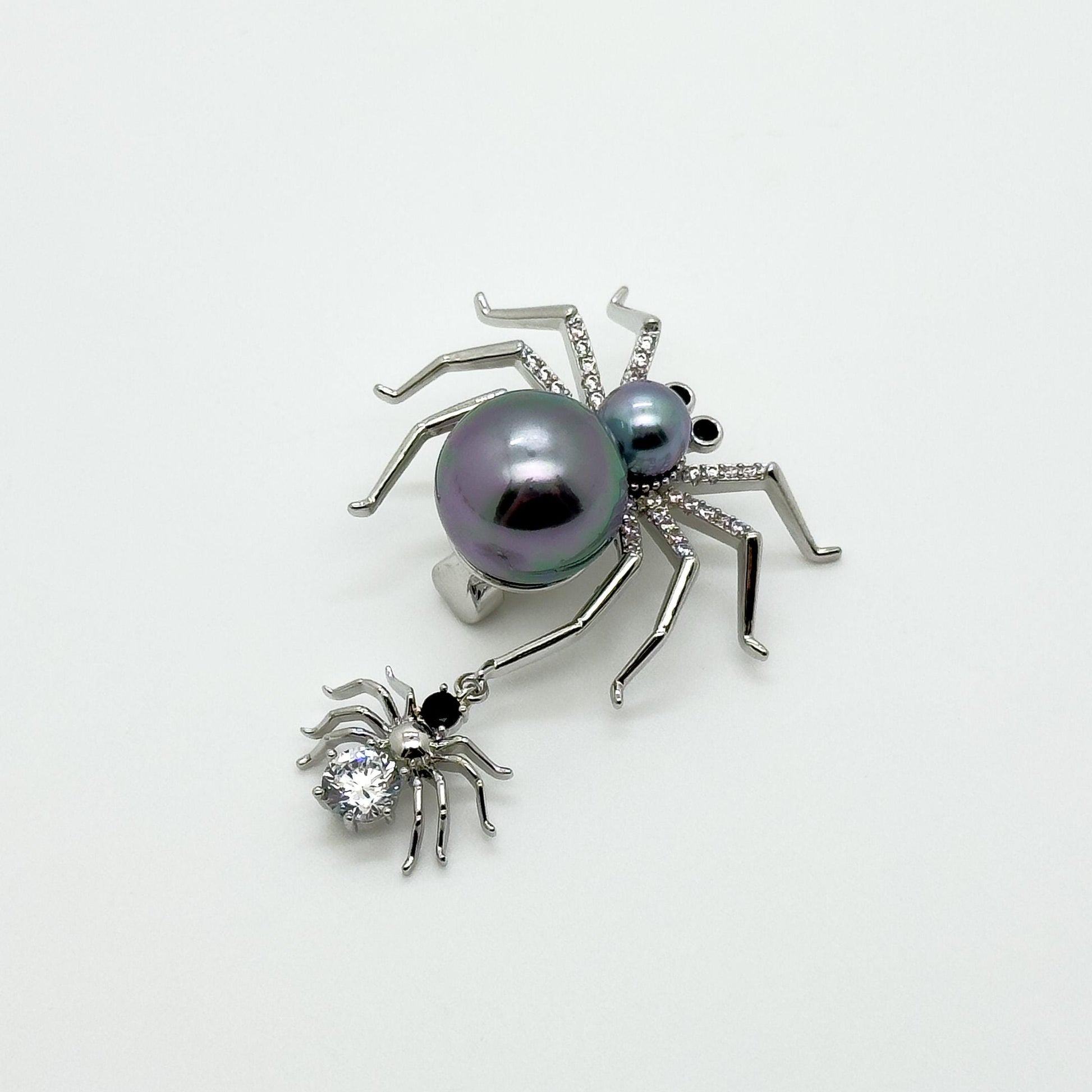 Personalised Crystal Spider Brooch Copper Suit Pin Gift Box