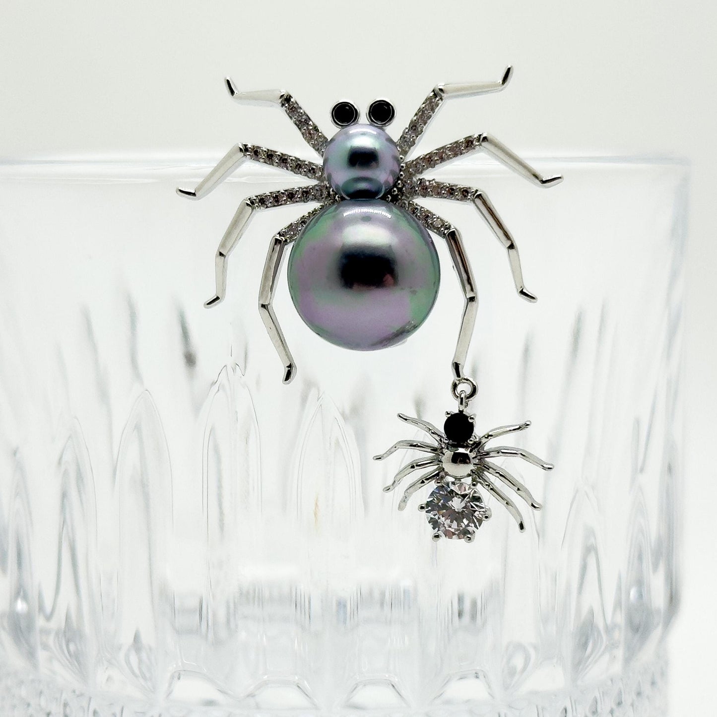 Personalised Crystal Spider Brooch Copper Suit Pin Gift Box