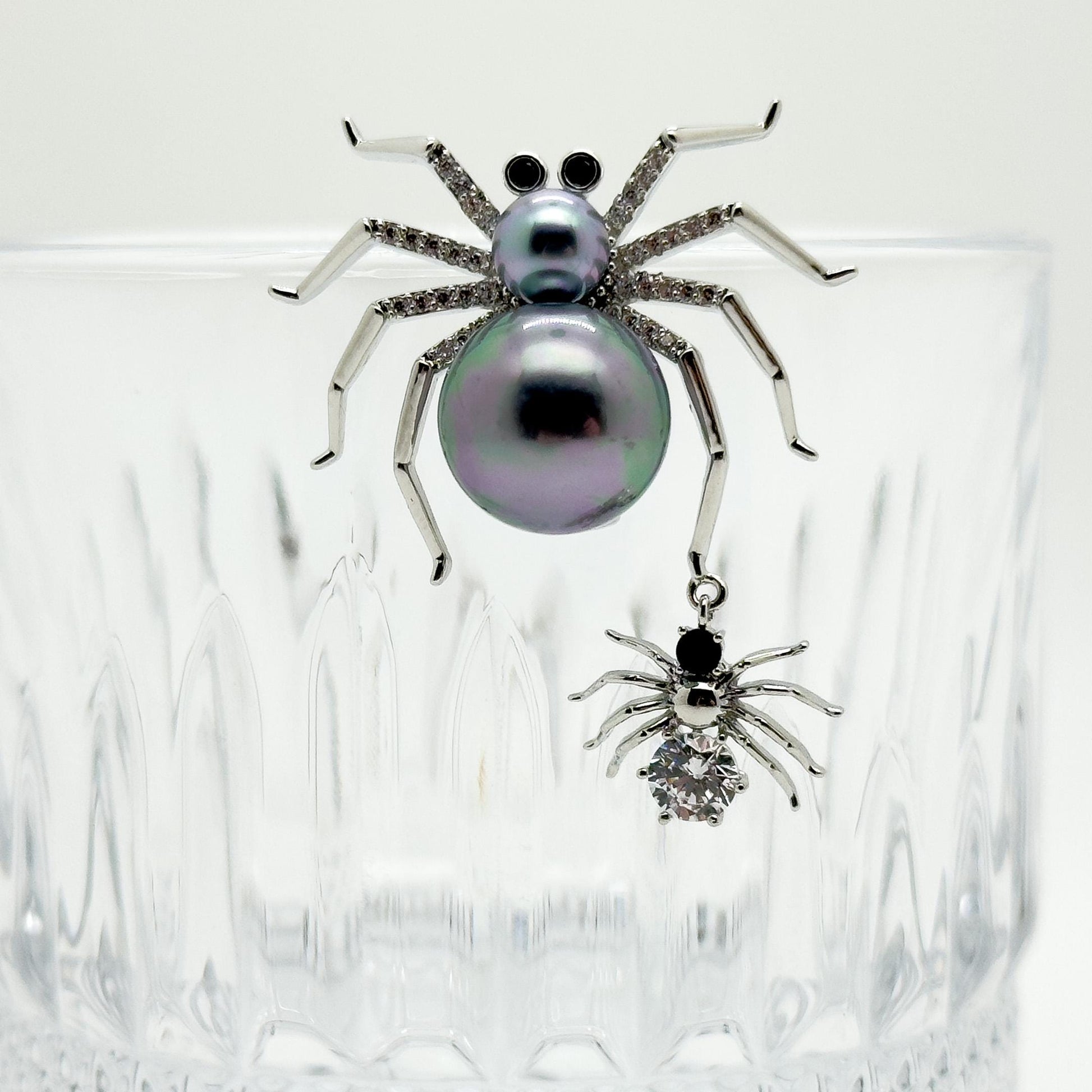 Personalised Crystal Spider Brooch Copper Suit Pin Gift Box