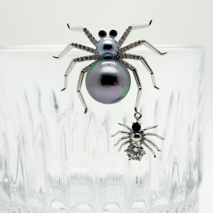 Personalised Crystal Spider Brooch Copper Suit Pin Gift Box