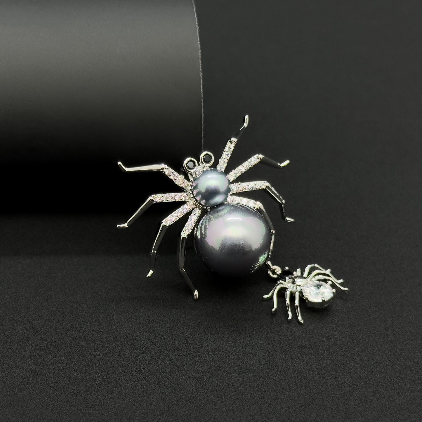 Personalised Crystal Spider Brooch Copper Suit Pin Gift Box