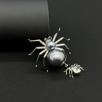 Personalised Crystal Spider Brooch Copper Suit Pin Gift Box