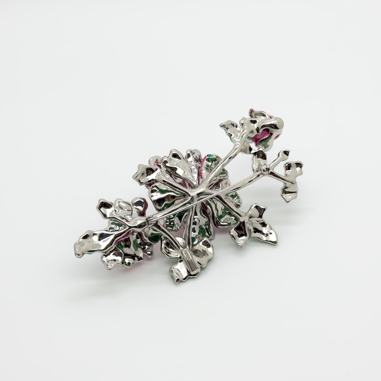 Handmade Rose Crystal Brooch Large Copper Zircon Flower Pin