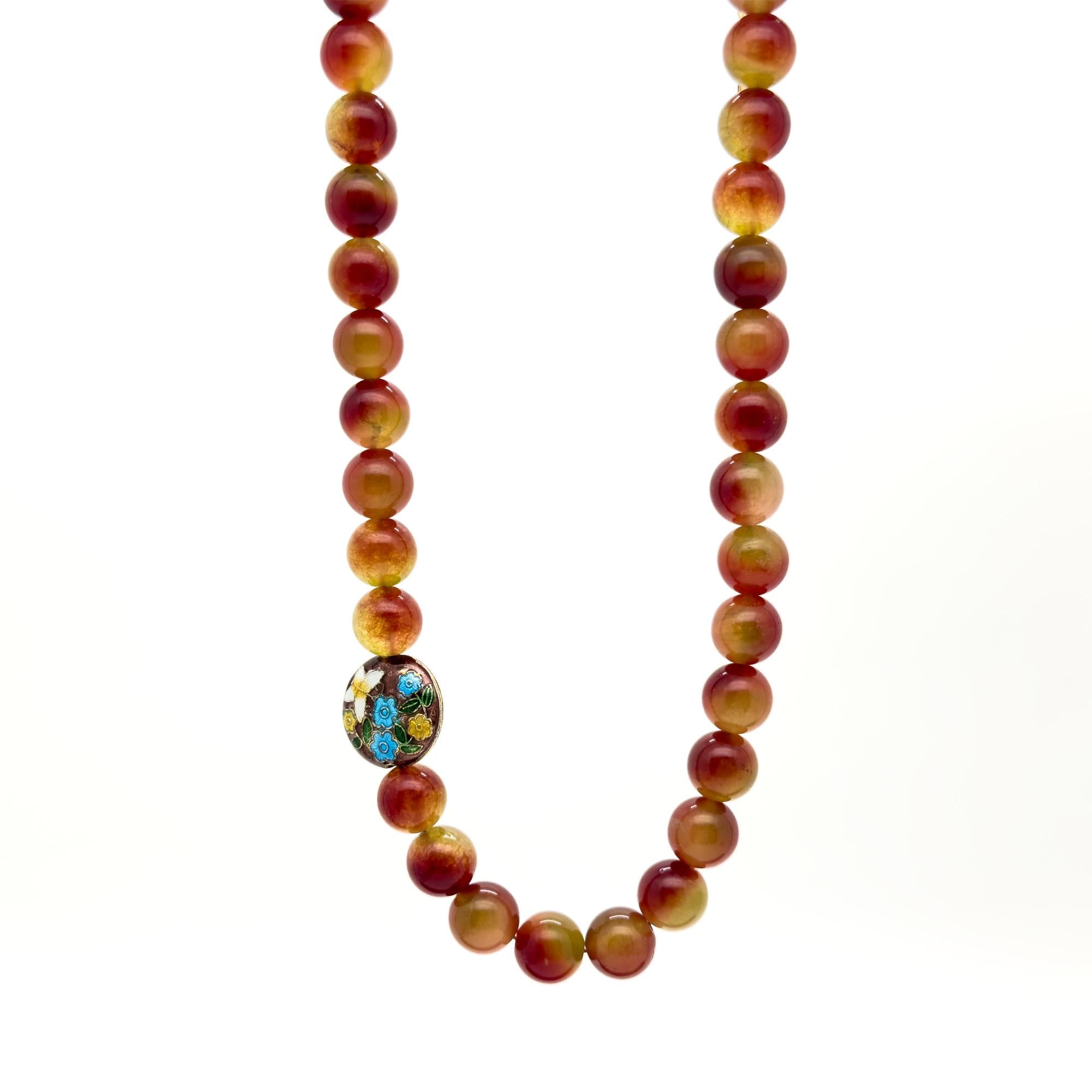 Vintage Art Deco Beaded Gemstone Necklace and Bracelet Set