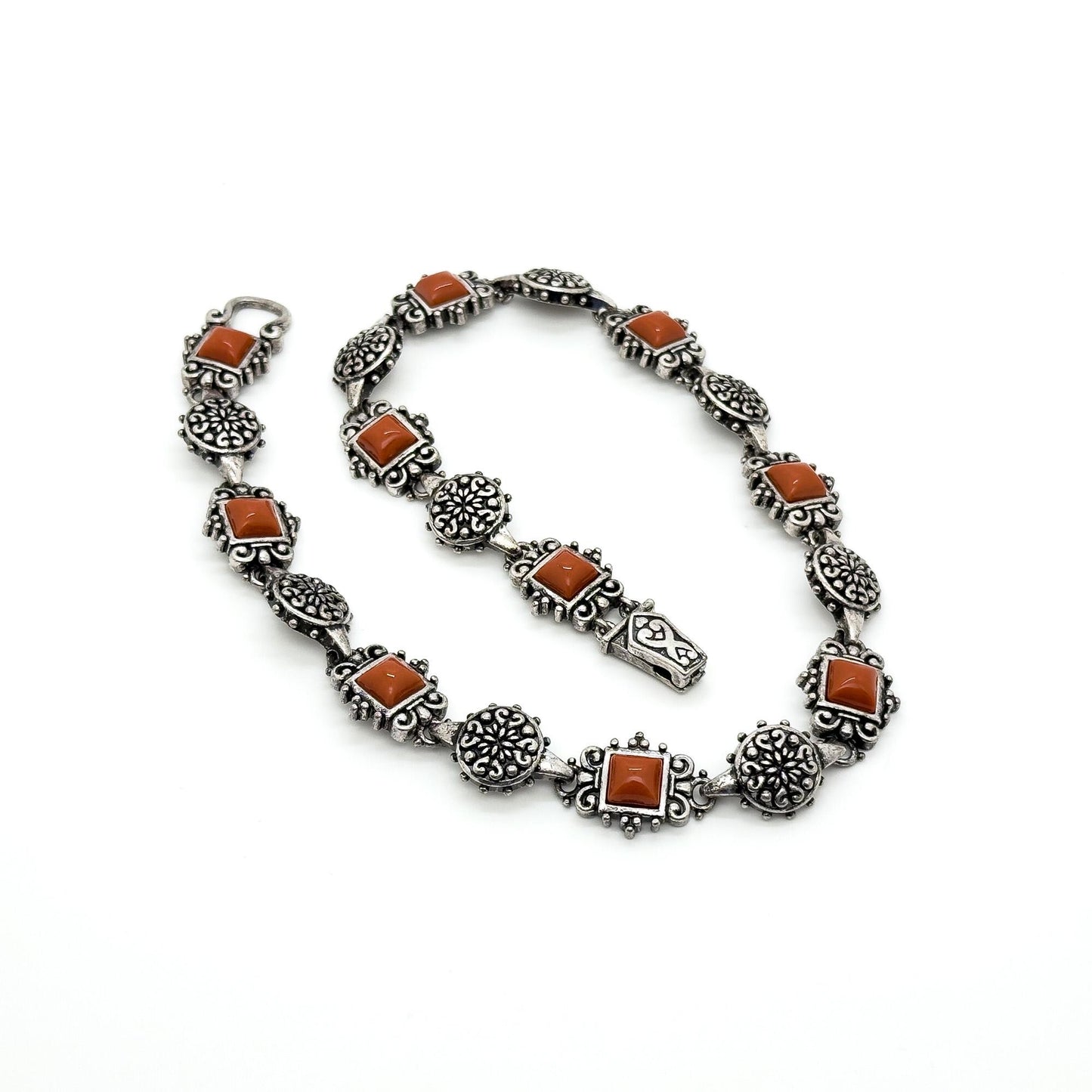 Vintage Art Deco Beaded Gemstone Necklace and Bracelet Set