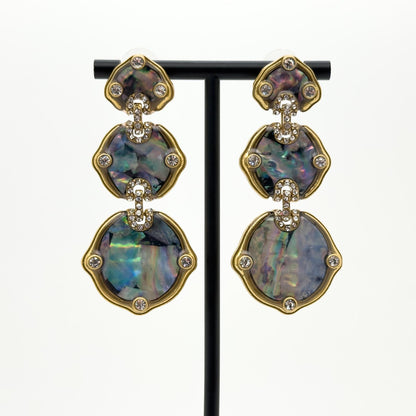 Vintage Art Deco Shell Copper Drop Earrings 65mm Gift Boxed