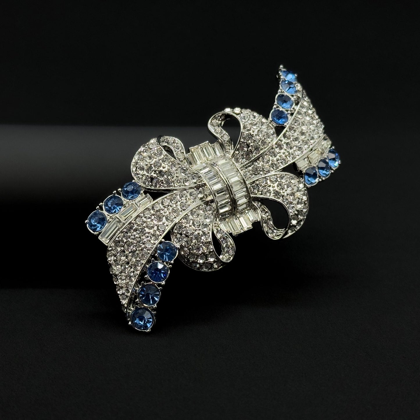 Vintage French Rhinestone Bow Brooch – Copper Glass Gift