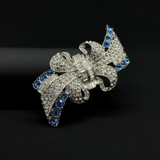 Vintage French Rhinestone Bow Brooch – Copper Glass Gift