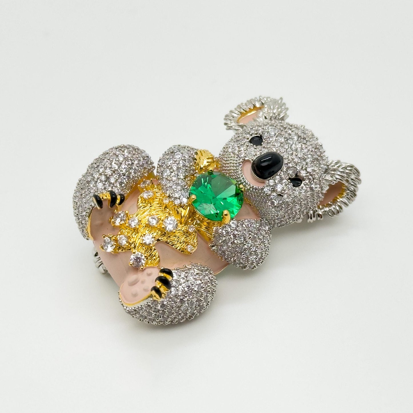 Crystal Koala Brooch Pin with Zircon Rhinestones Gift Box