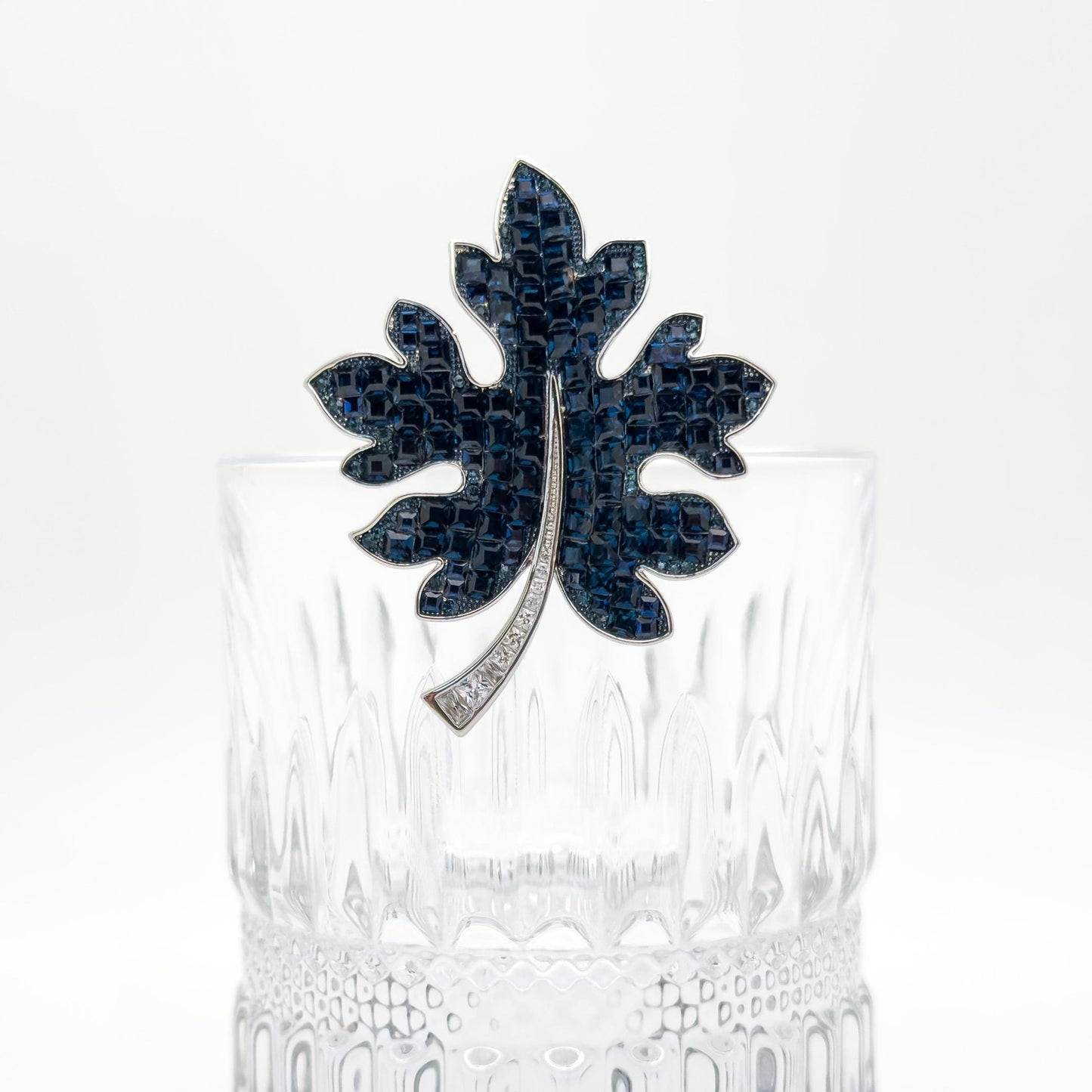 Rhinestone Maple Leaf Brooch Crystal Copper Suit Pin Gift