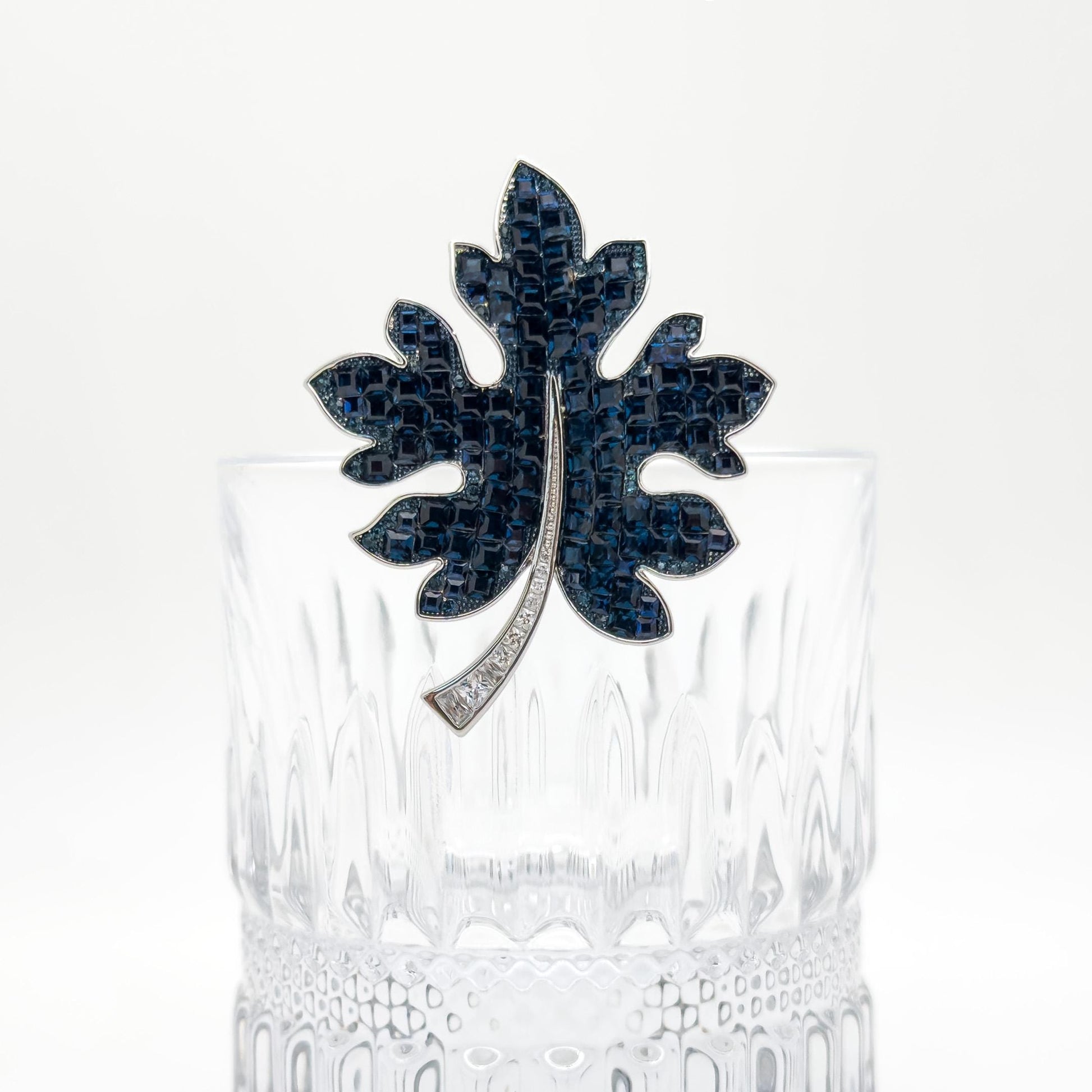 Rhinestone Maple Leaf Brooch Crystal Copper Suit Pin Gift