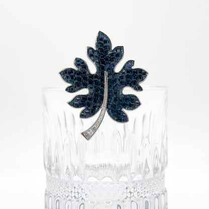 Rhinestone Maple Leaf Brooch Crystal Copper Suit Pin Gift