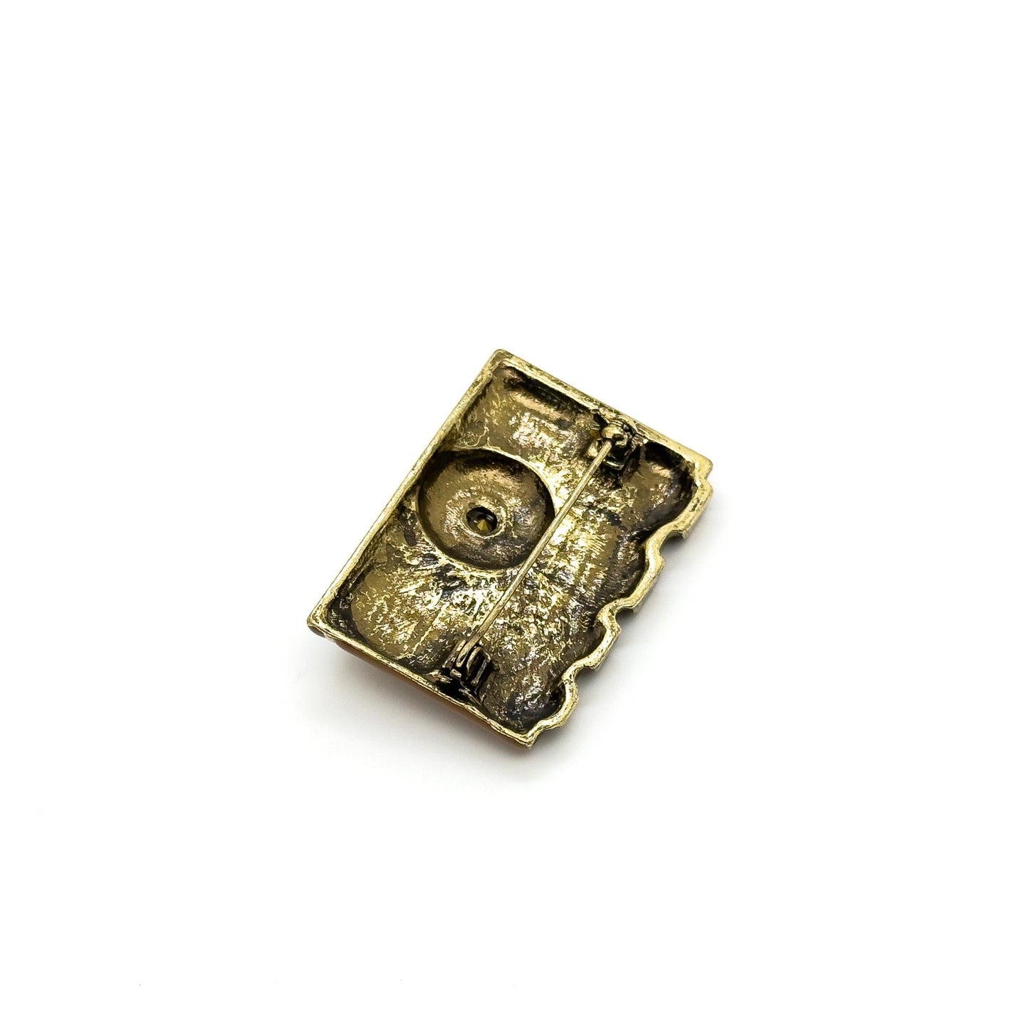 Art Deco Vintage Camera Brooch Copper Enamel Pin Accessory