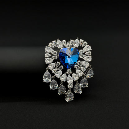 Luxury Exquisite Heart Brooch Pendant Sparkling Austrian Crystal Statement