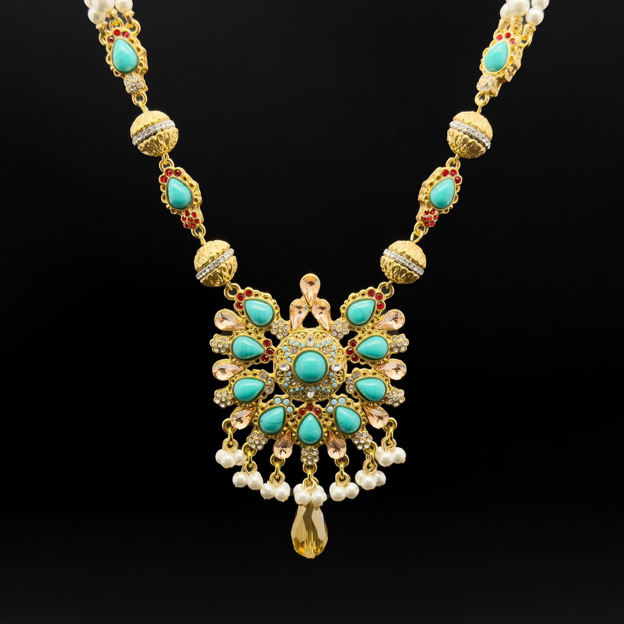 Art Deco Royal Court Necklace & Earrings Set