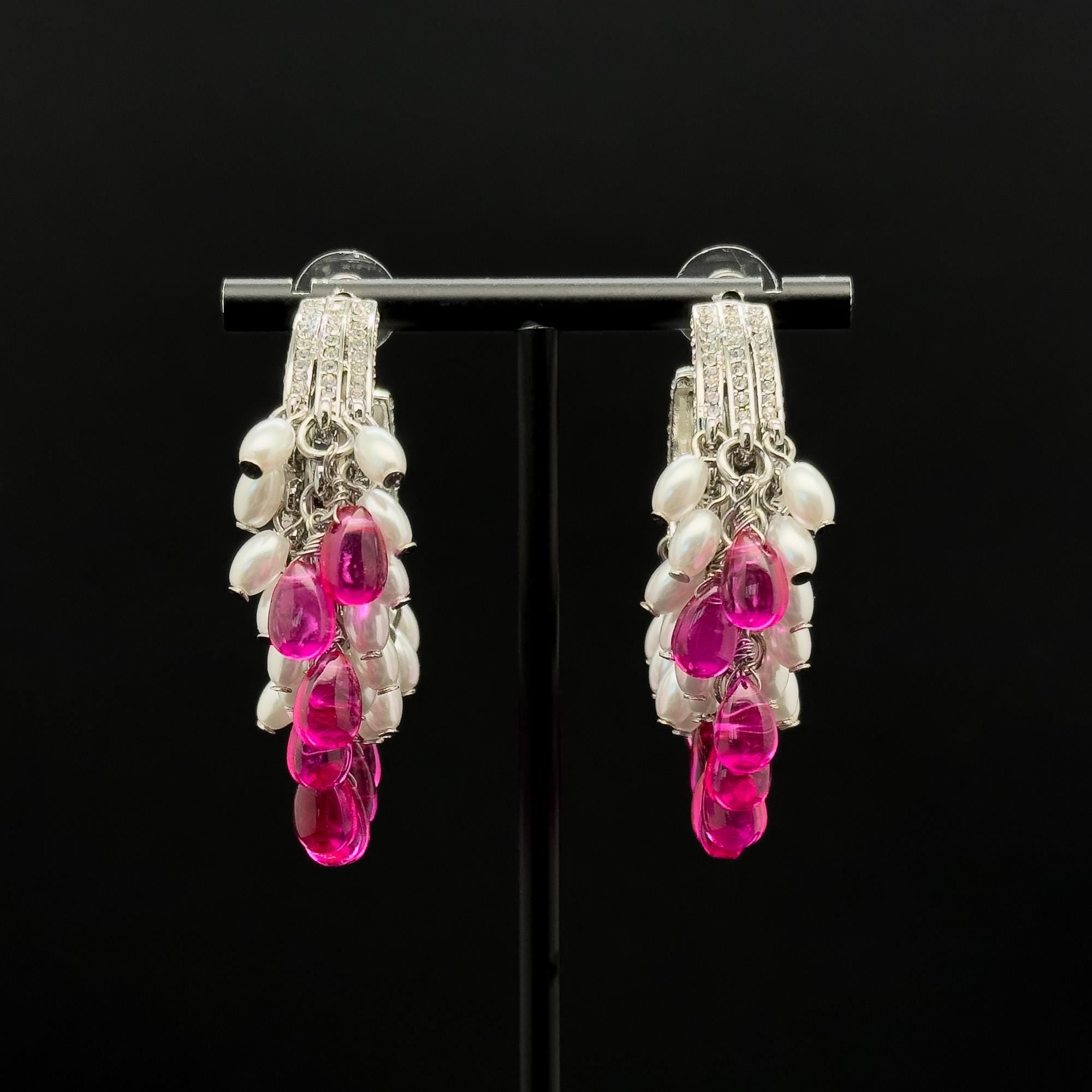 "Renaissance II Dangle & Drop Earring | Art Deco Geometric Symmetry Pearl Earring