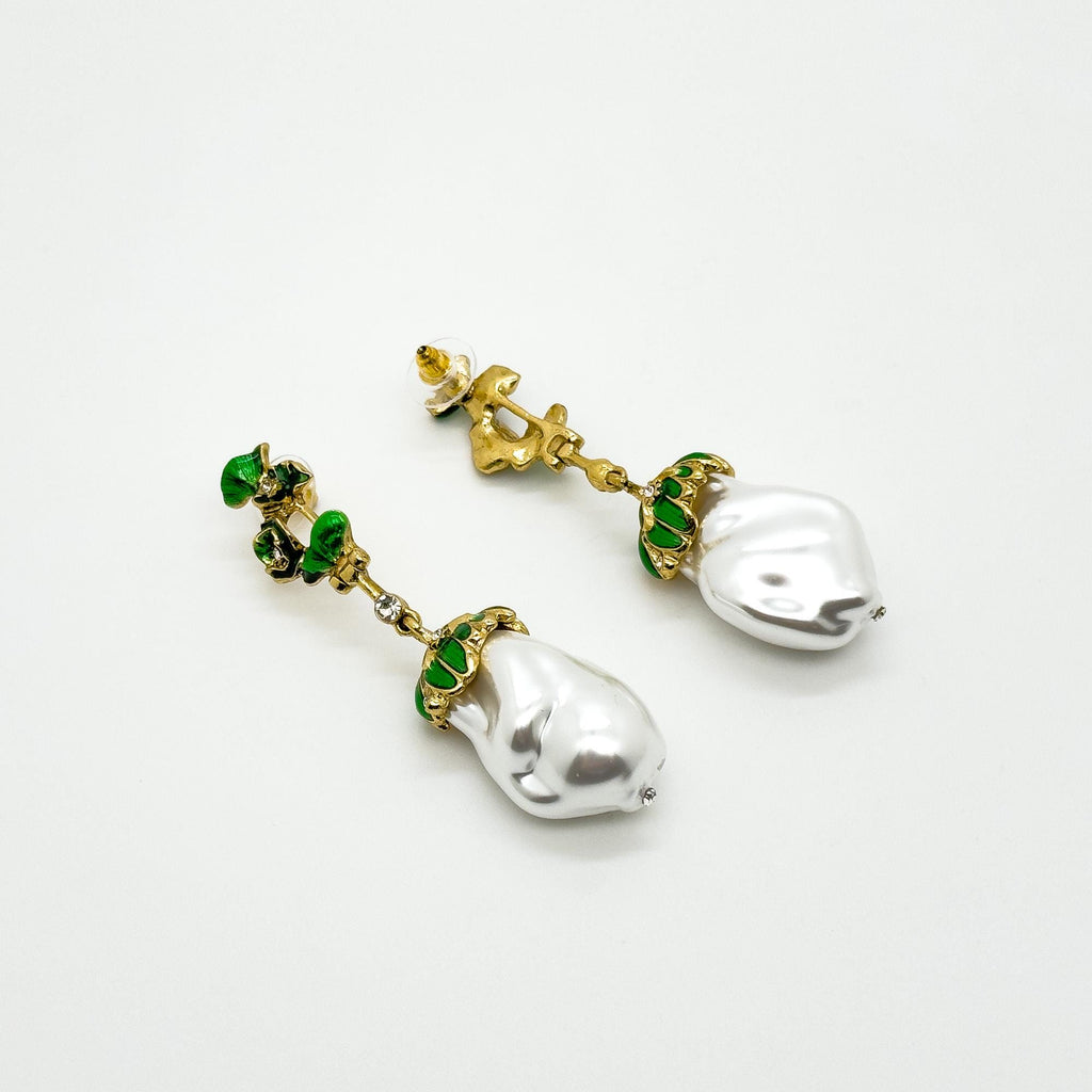 "Opulence II Dangle & Drop Earring | Baroque/Renaissance Irregular Pearls Opulent Pearl Earring