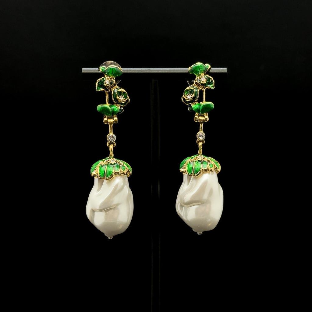 "Opulence II Dangle & Drop Earring | Baroque/Renaissance Irregular Pearls Opulent Pearl Earring