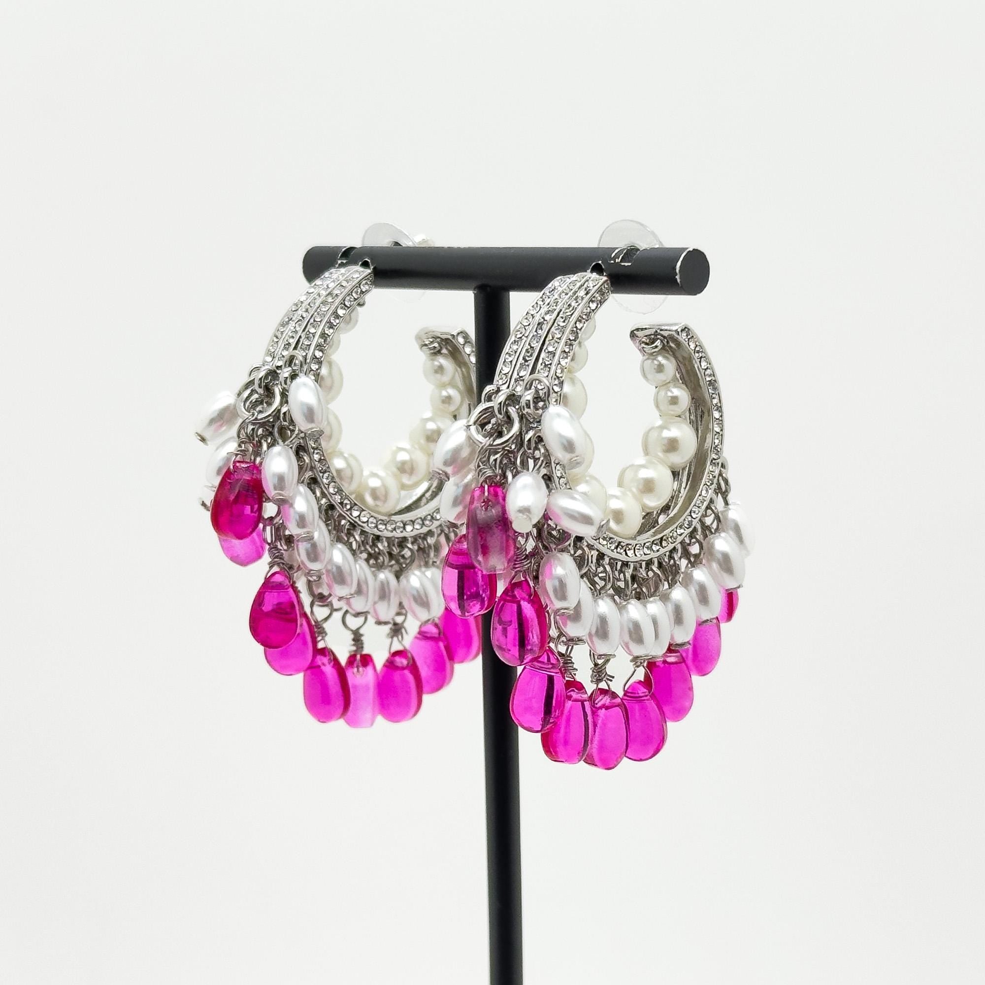 "Renaissance II Dangle & Drop Earring | Art Deco Geometric Symmetry Pearl Earring