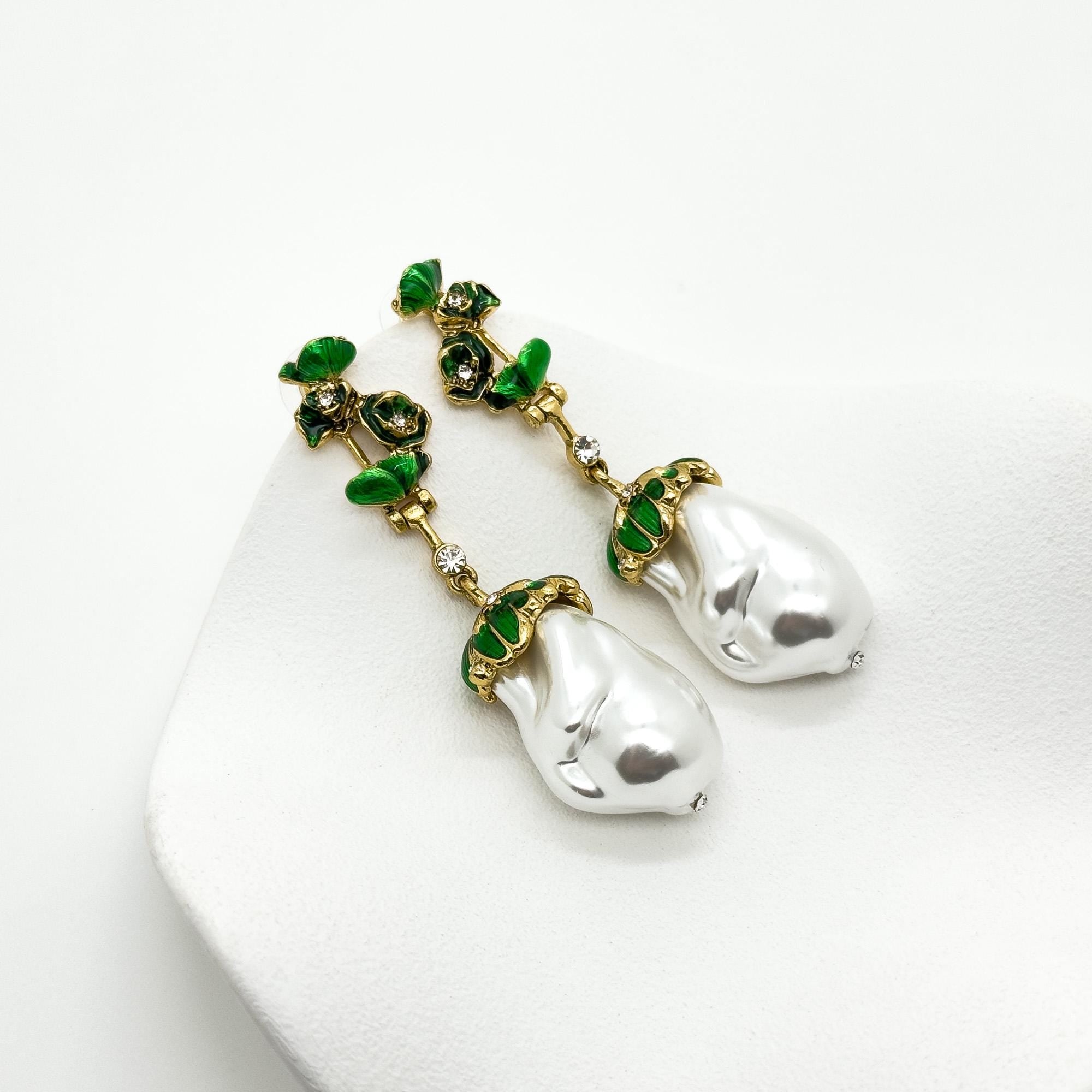 "Opulence II Dangle & Drop Earring | Baroque/Renaissance Irregular Pearls Opulent Pearl Earring