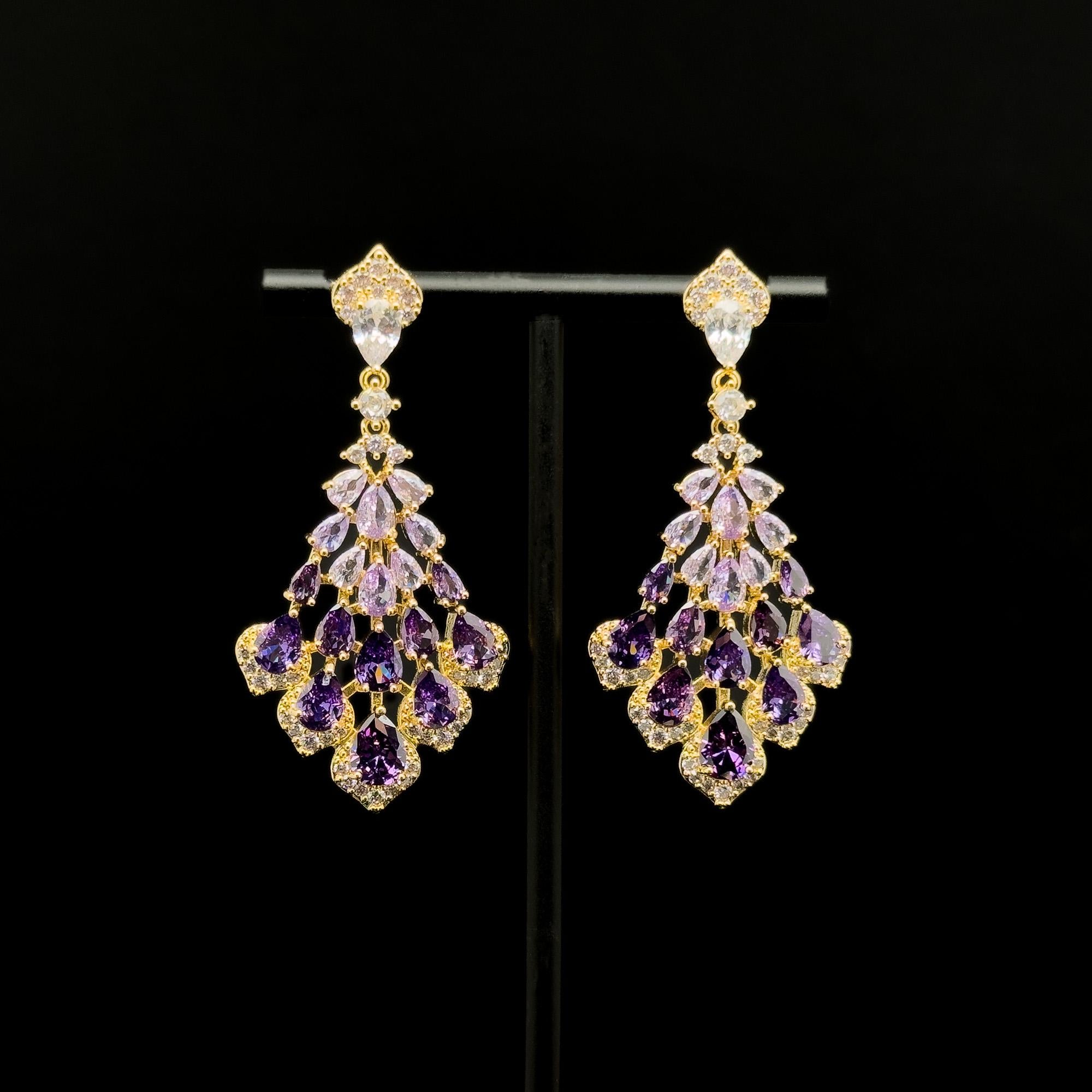 "Silver Veil Dangle & Drop Earring | Art Deco Geometric Symmetry Statement Earring