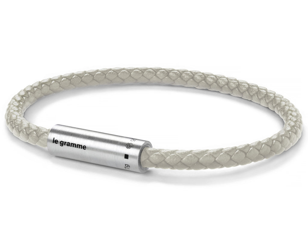 beige leather cable bracelet le 7g