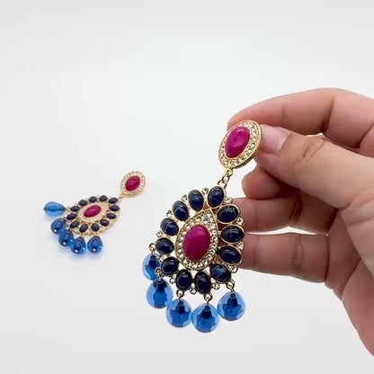 Vintage Regal Teardrop Statement Earrings