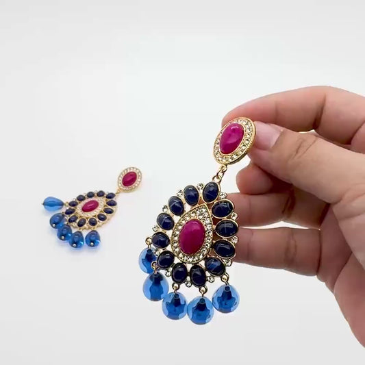 Vintage Regal Teardrop Statement Earrings