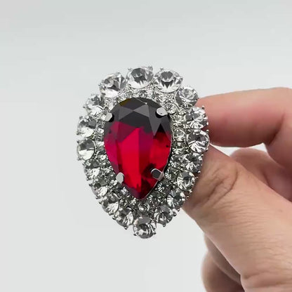 Zircon Teardrop Crystal Brooch