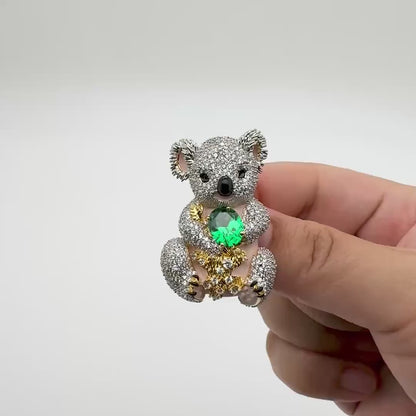 Crystal Koala Brooch