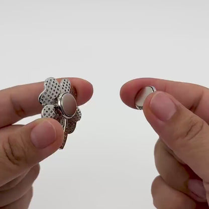 Four-Leaf Clover Crystal Flower Brooch