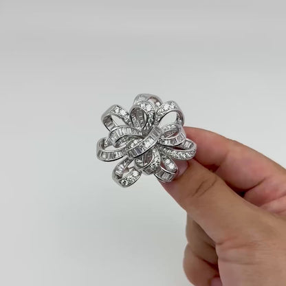 French style Crystal Bow Brooch