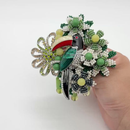 Retro Style Woven Bird Brooch