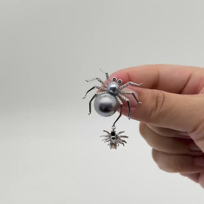 Crystal Spider Brooch