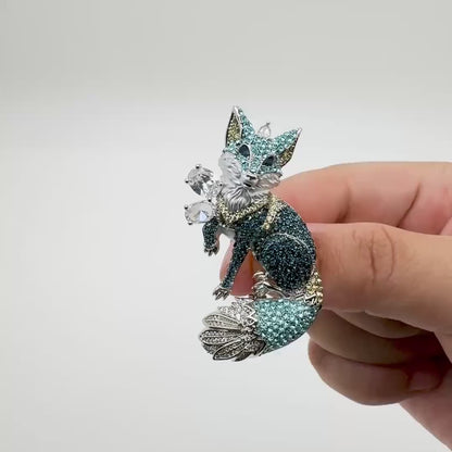 Creative Crystal Fox Brooch