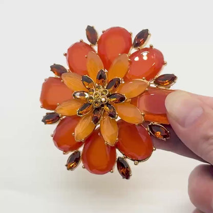 Crimson Blossom: The 3D Red Flower Brooch