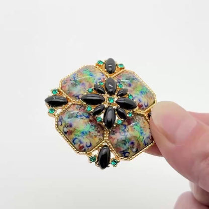 Colourful Rhinestone Enamel Brooch