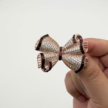 French style Bow Zircon  Brooch