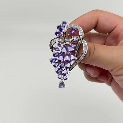 Purple Grape Cluster Brooch