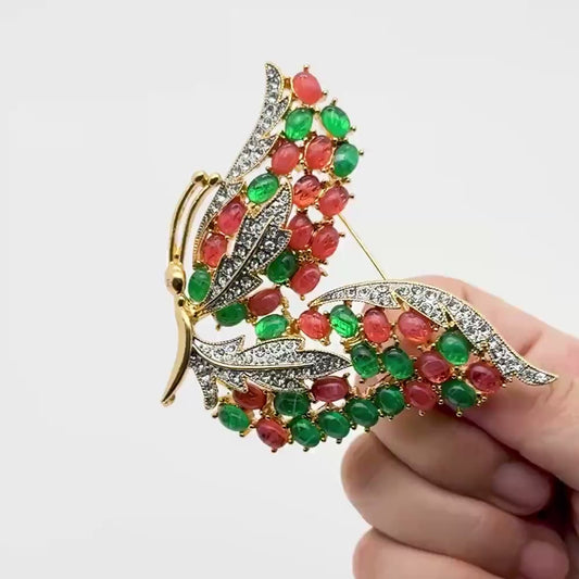 Pink Butterfly  Brooch