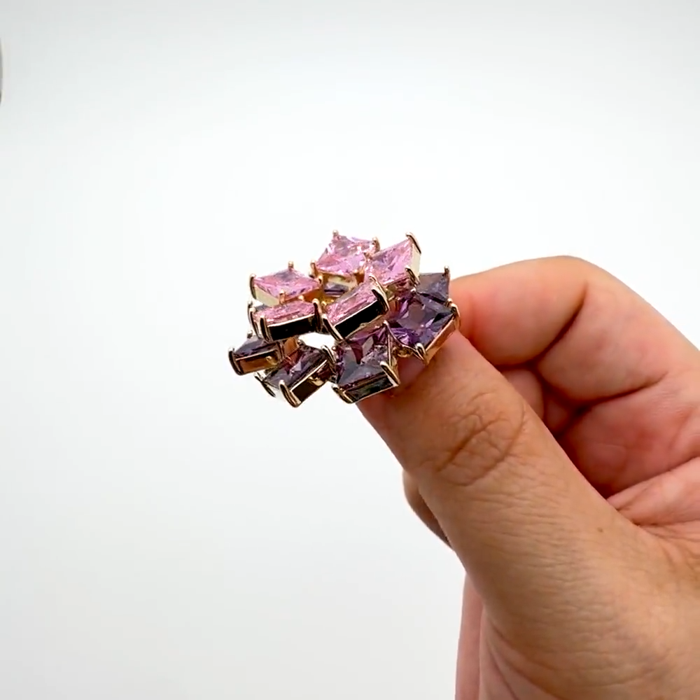 Frosted Pink Charm Brooch